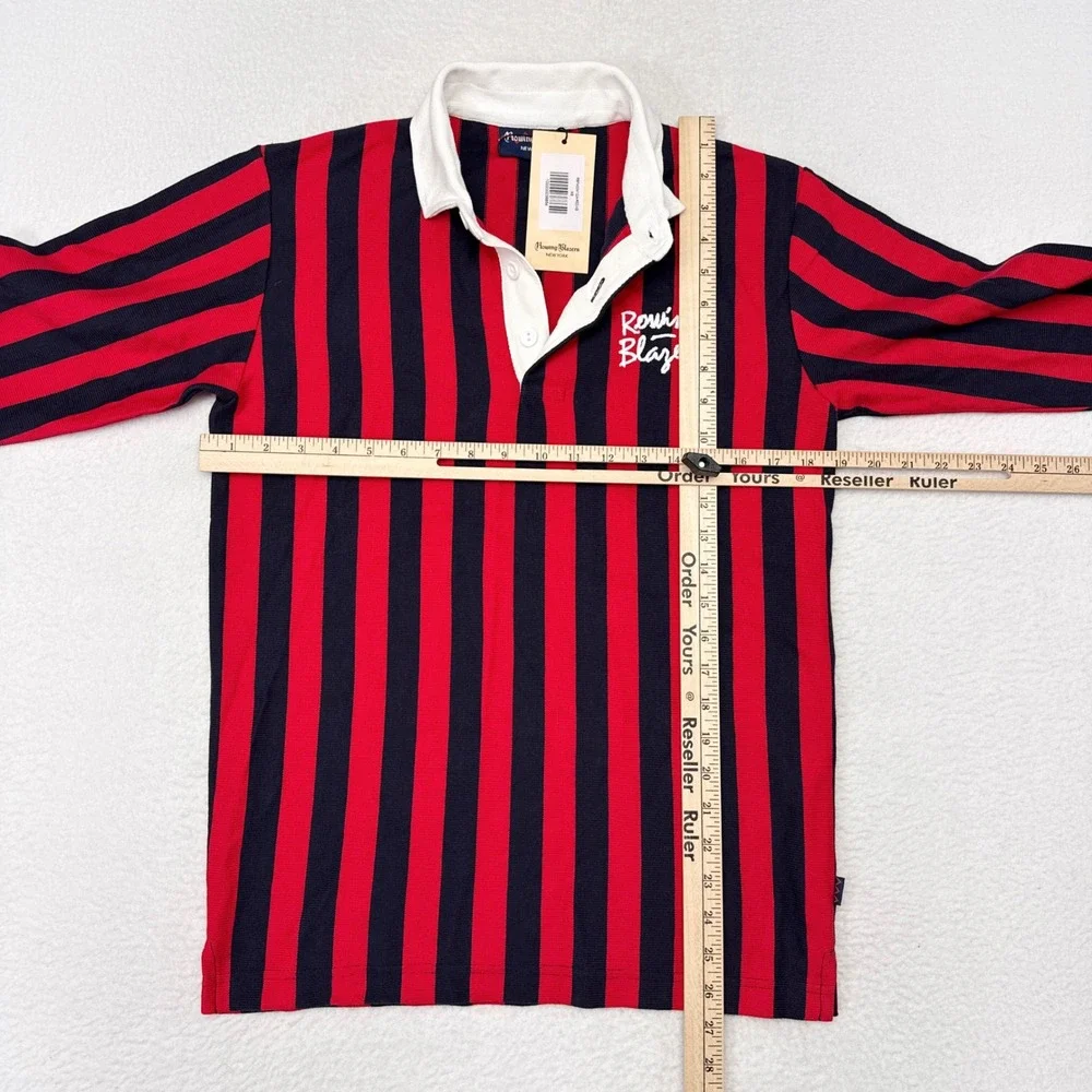 Rowing Blazers Rugby Shirt Mens Size XS Red Blue Striped Academia Varsity NEW - Picture 8 of 11